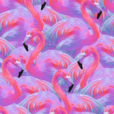 purple flamingos