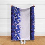 navy floral border print