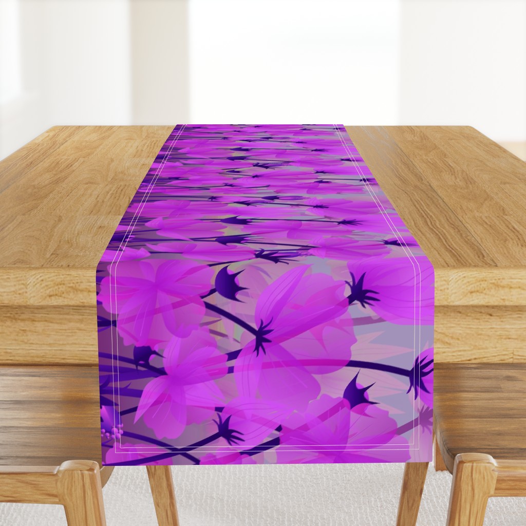 violet floral border print