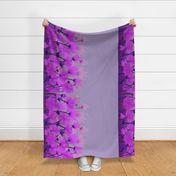 violet floral border print