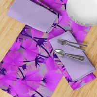 violet floral border print