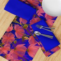 floral on midnight blue border