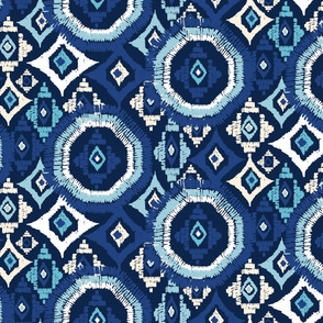 blue ikat octagon