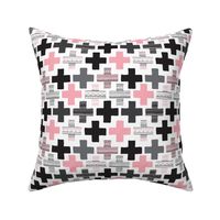 Pink plus sign cross geometric aztec modern pattern