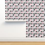 Pink plus sign cross geometric aztec modern pattern