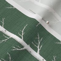 White Trees on Pine Green