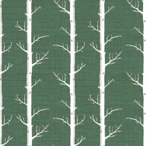 White Trees on Pine Green