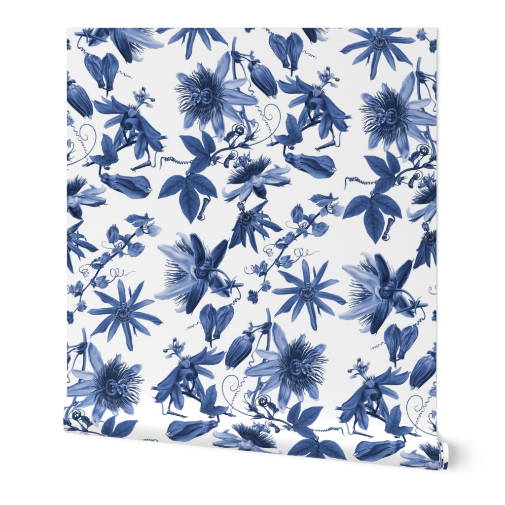 Tropicalia Floral ~ Blue and White 