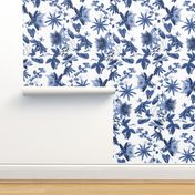 Tropicalia Floral ~ Blue and White 