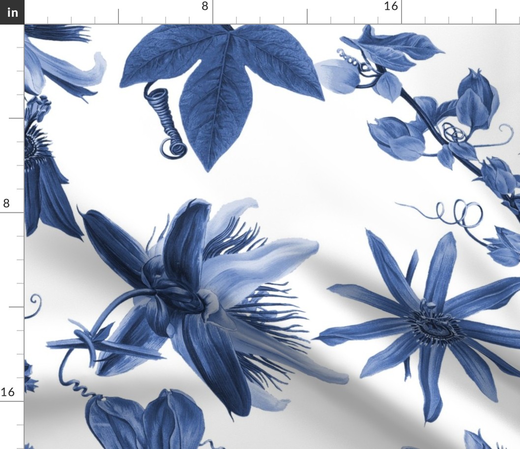 Tropicalia Floral ~ Blue and White 