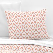 Southwest Diamonds Chevron - White & Coral