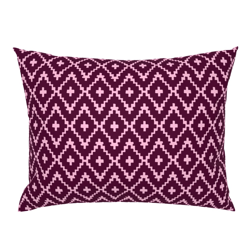 Southwest Diamonds Chevron - Burgundy & Pink