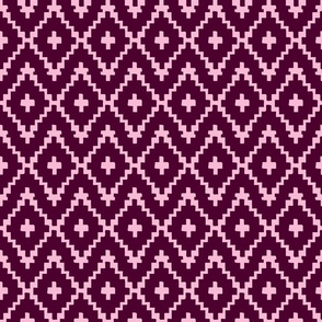 Southwest Diamonds Chevron - Burgundy & Pink