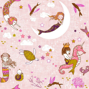 Mermaid Lullaby (Rose Linen) LARGE