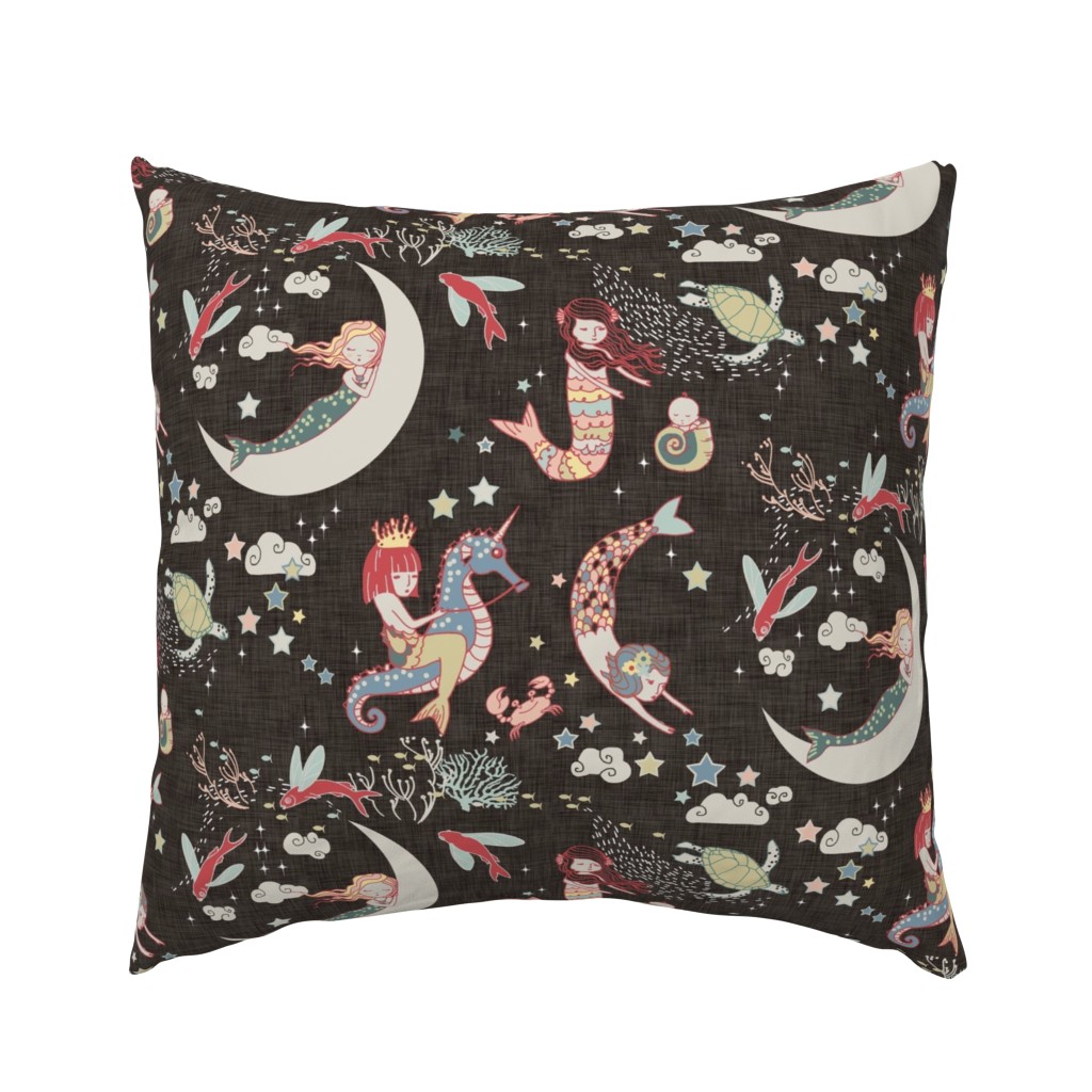 Mermaid Lullaby LARGE  (Black Linen)