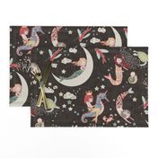 Mermaid Lullaby LARGE  (Black Linen)