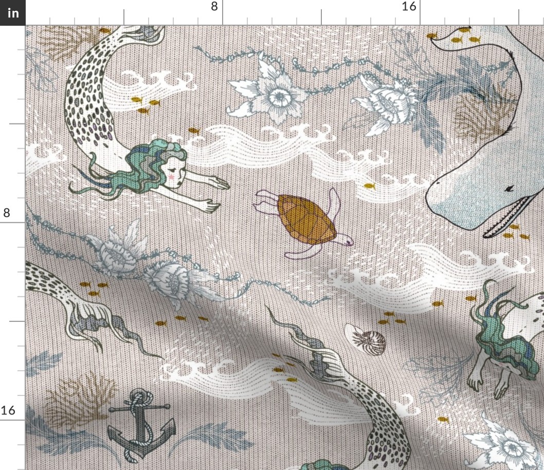 Mermaids (xxx LARGE) Fabric | Spoonflower