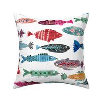 Large Colorful Folk Fish 