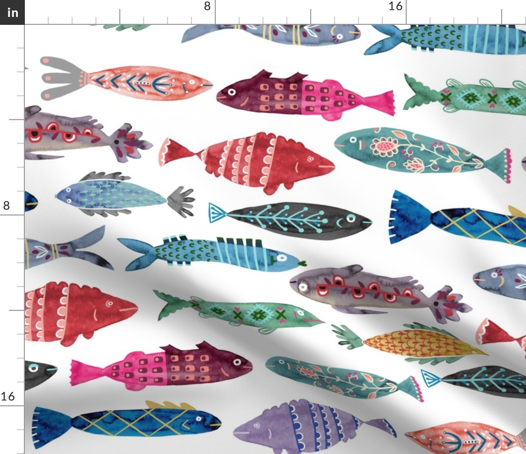 Large Colorful Folk Fish 