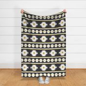 Large Scale Brighton in Deep Charcoal and Gold