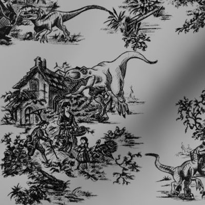 Jurassic Toile Grey