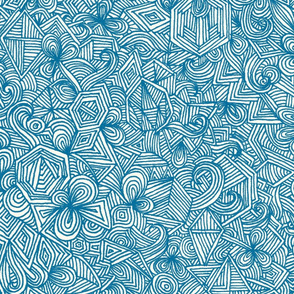 Dark Teal on Cream Complicated Doodle