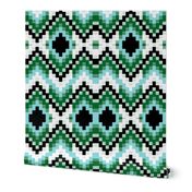 Aqua Green Bargello