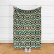 Tan and Turquoise Bargello