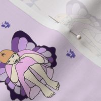 Lavender Pensive Fairy Border Print