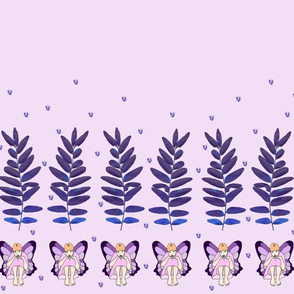 Lavender Pensive Fairy Border Print