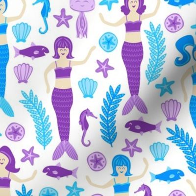 Mermaids and Friends (Purple and Blue)