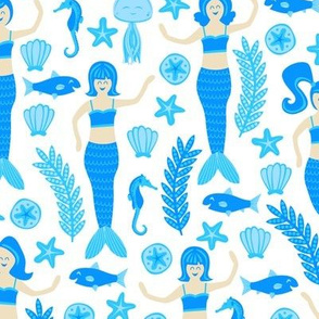 Mermaids and Friends (Blue)