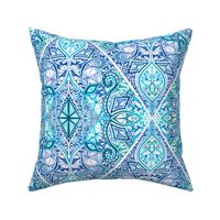 Diamond Doodle in Navy, Turquoise and Teal