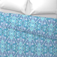 Diamond Doodle in Navy, Turquoise and Teal