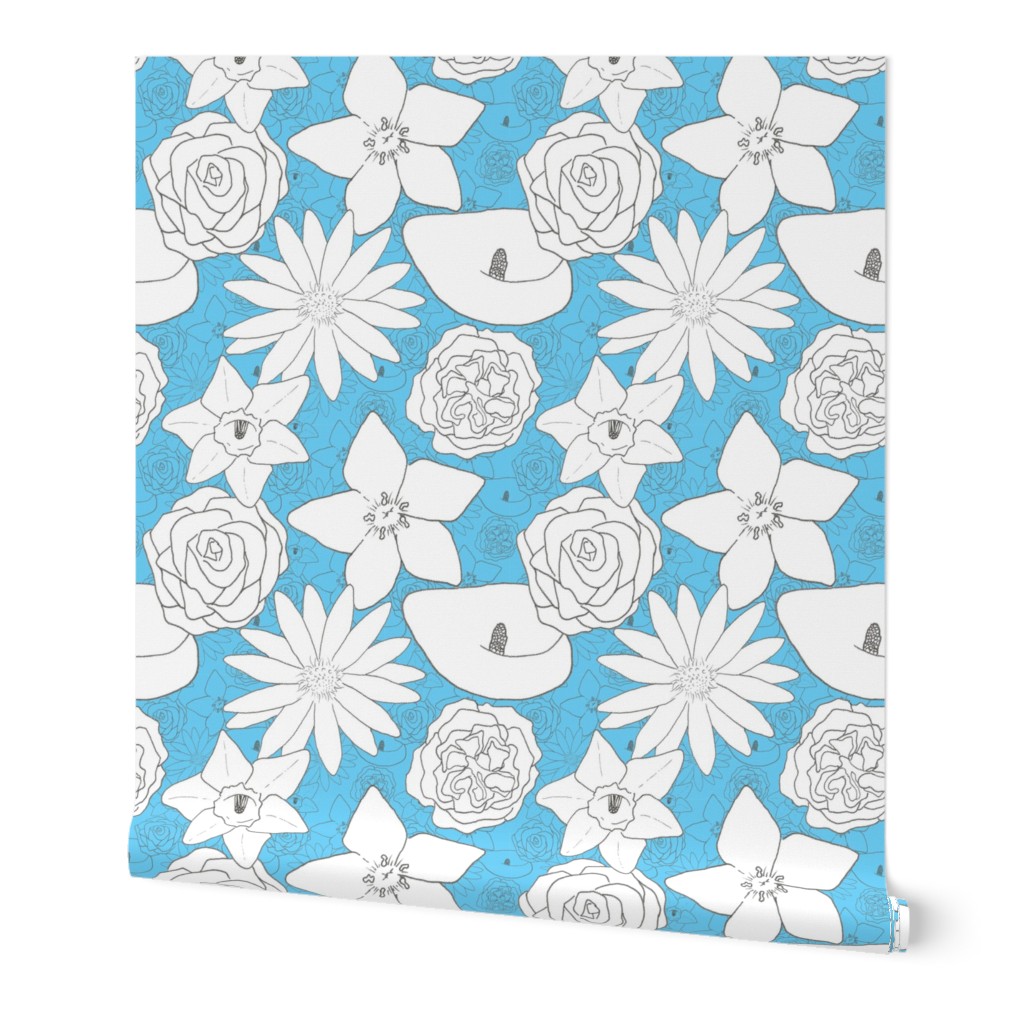 Flourishing Flowers - Blue