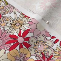 Chelsea (White/Red/Pink) || hand-drawn vintage floral