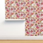 Chelsea (White/Red/Pink) || hand-drawn vintage floral