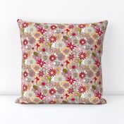 Chelsea (White/Red/Pink) || hand-drawn vintage floral