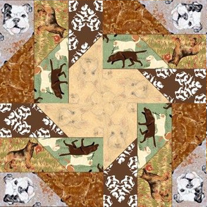 Picket Fence Dogs Cheater Quilt, unstitched