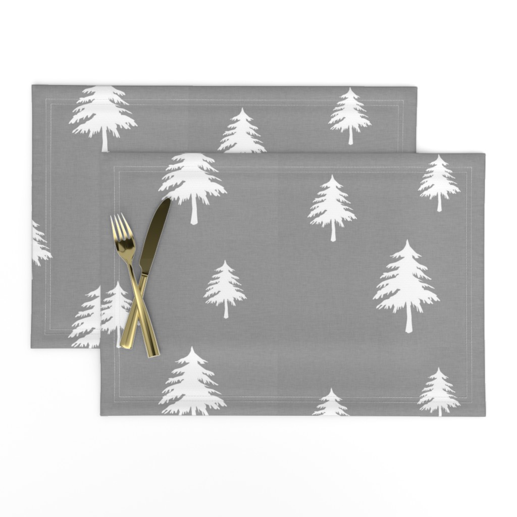 Trees on Grey Linen