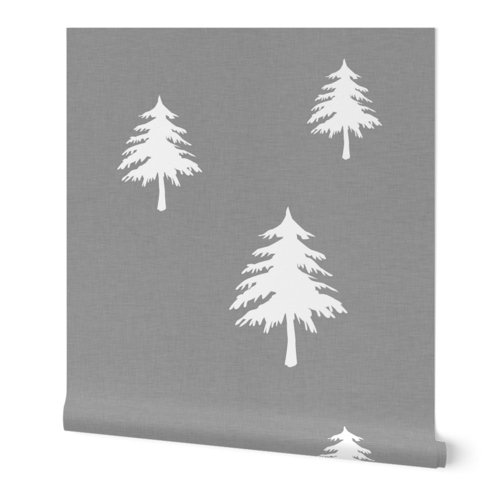 Trees on Grey Linen