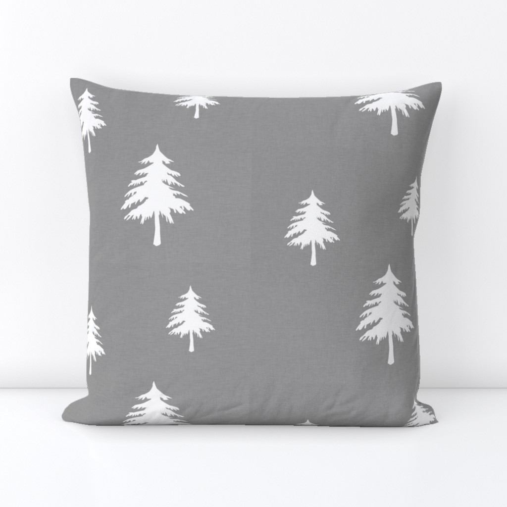 Trees on Grey Linen