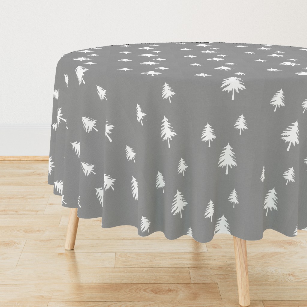 Trees on Grey Linen