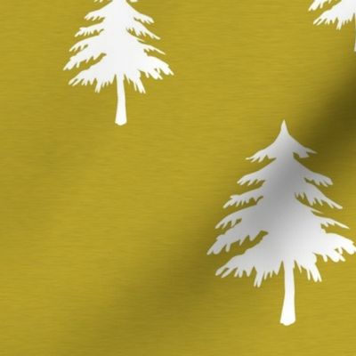 Trees on Mustard Linen