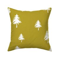 Trees on Mustard Linen