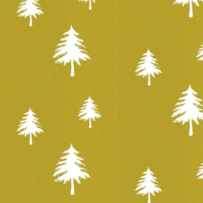 Trees on Mustard Linen