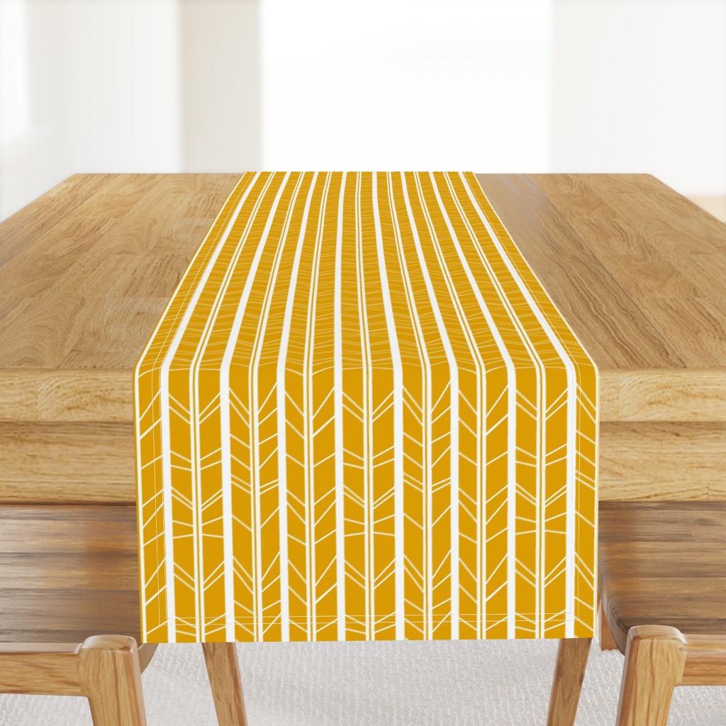 mustard yellow tree branch herringbone