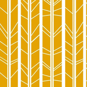 mustard yellow tree branch herringbone