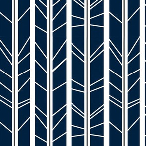 navy grey tree branch herringbone