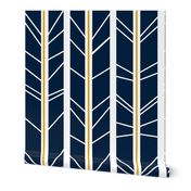 navy mustard tree branch herringbone